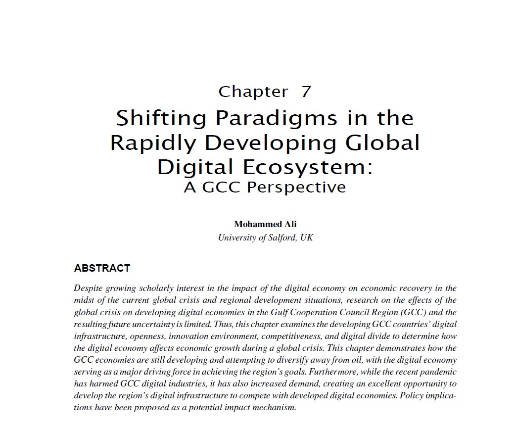 Shifting Paradigms in the Rapidly Developing Global Digital Ecosystem: A GCC Perspective