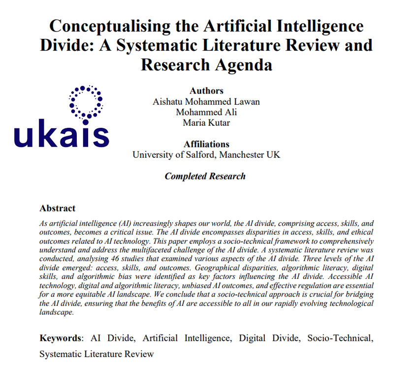 Conceptualising the Artificial Intelligence Divide A Systematic Literature Review and Research Agenda